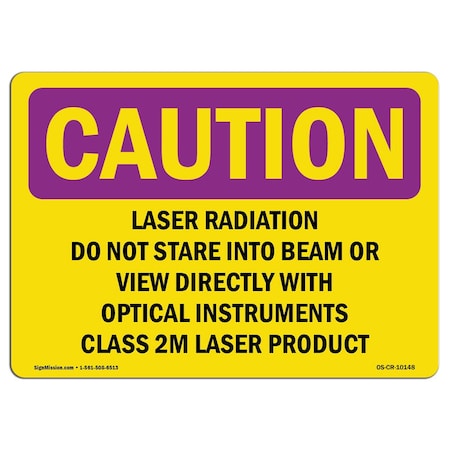 Signmission OSHA RADIATION Sign, Laser Radiation Do Not Stare Into Beam Or, 10in X 7in, 7" H, 10" W, Landscape OS-CR-D-710-L-10148